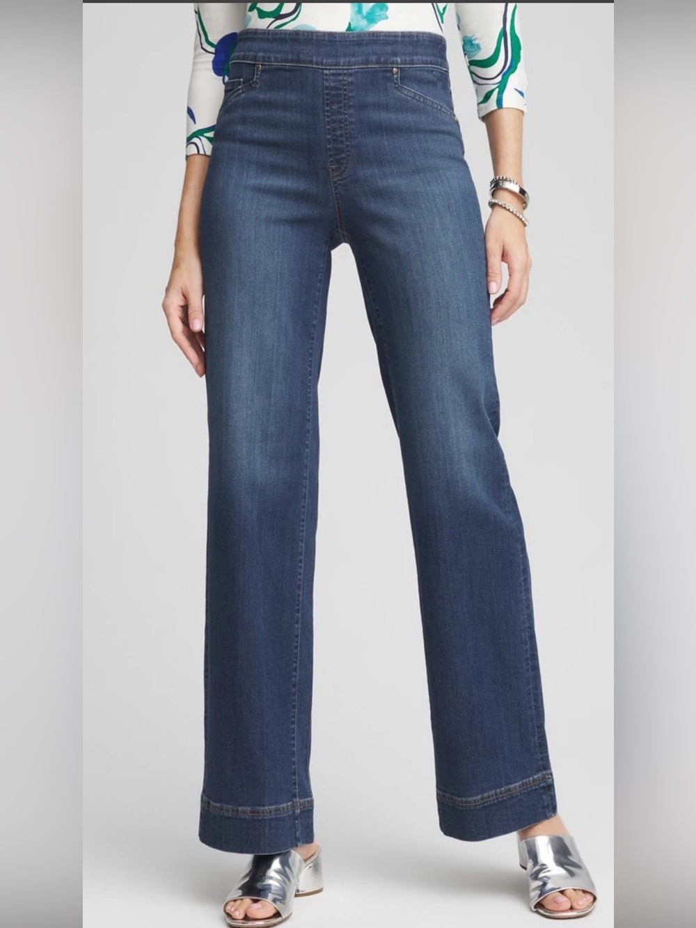 Chico's Women's Pull On Wide Leg Jeans